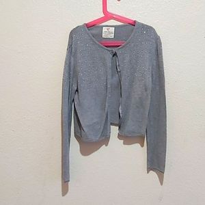 Gray dress sweater.